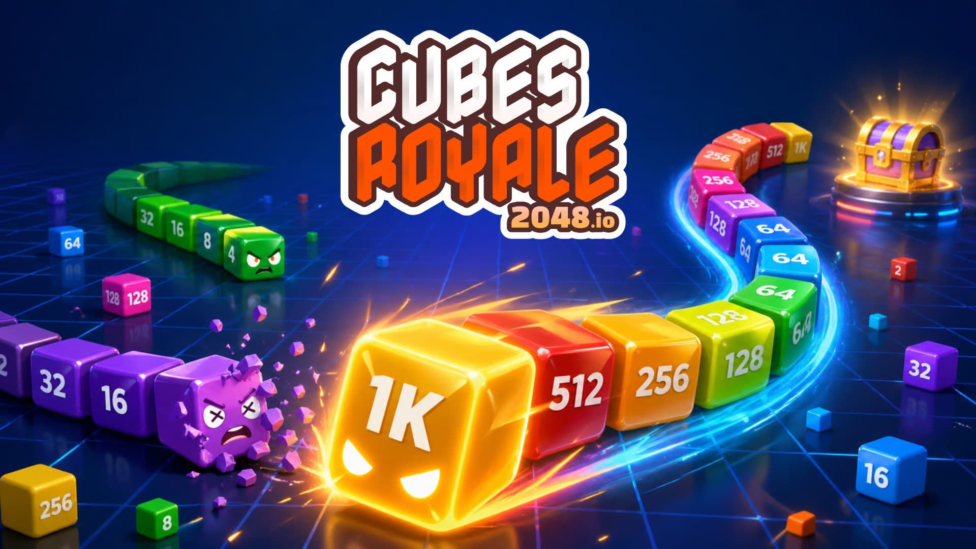 Cubes 2048 Royale: Eat, Merge, and Survive in this Browser Game