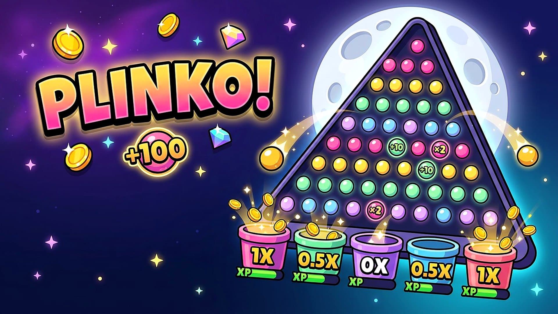 PLINKO! – Tira Bolotas en Baldes Brillantes
